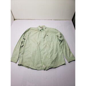 Cinch Western Button-Down Shirt Mens L Green Purple Skull Print Long Sleeve